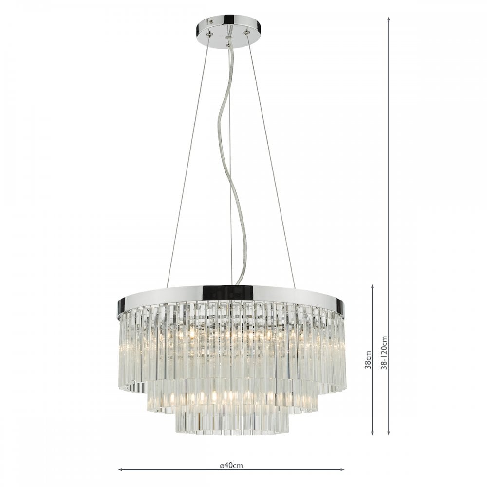 GIO0508 Giovana 5 Light Pendant Polished Chrome Clear Glass