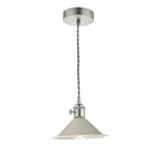 HAD0161-06 Hadano 1 Light Pendant Antique Chrome With Cashmere Shade