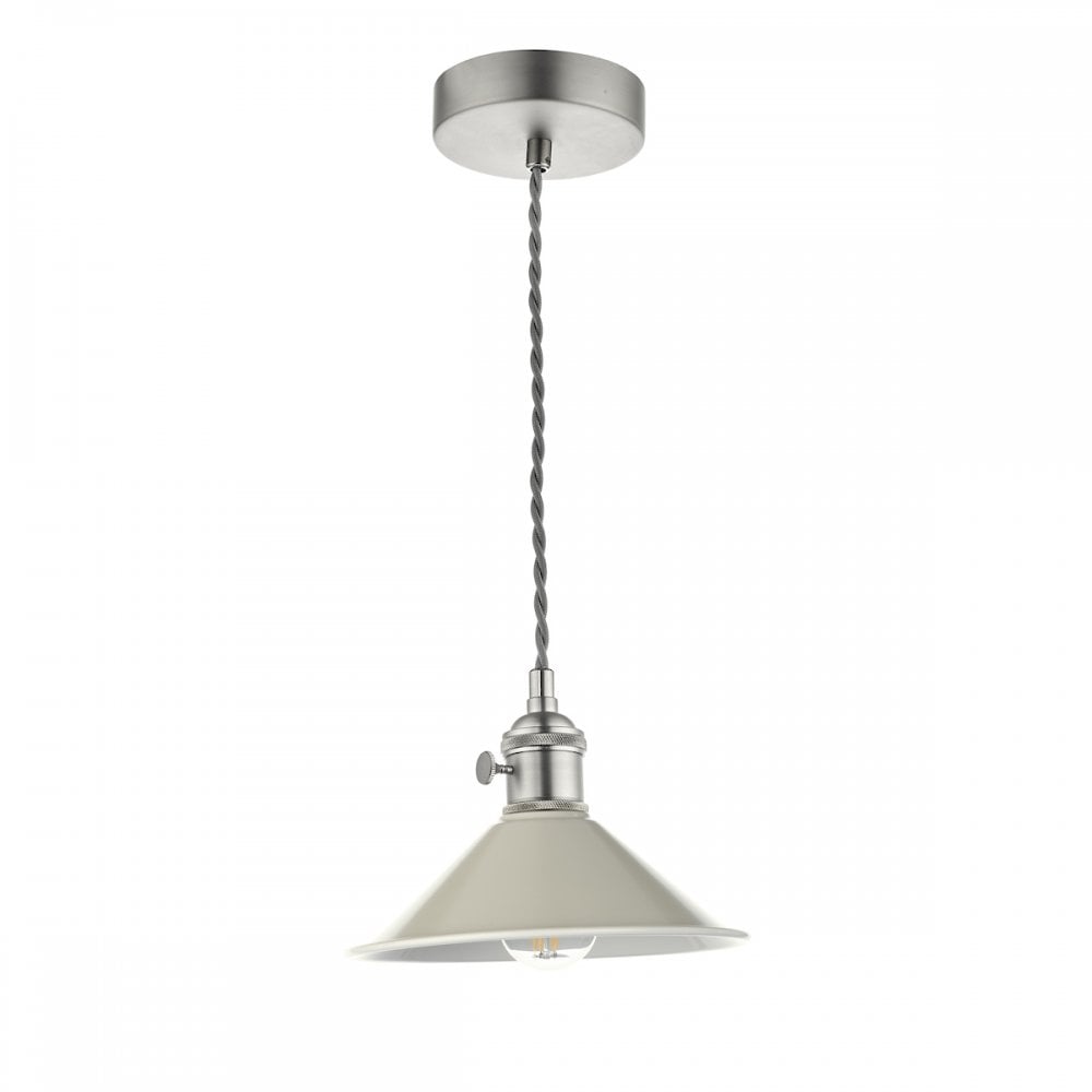 HAD0161-06 Hadano 1 Light Pendant Antique Chrome With Cashmere Shade