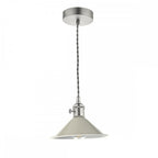 HAD0161-06 Hadano 1 Light Pendant Antique Chrome With Cashmere Shade