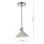 HAD0161-06 Hadano 1 Light Pendant Antique Chrome With Cashmere Shade