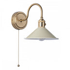 HAD0740-06 Hadano 1 Light Wall Light Natural Brass With Cashmere Shade