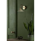 HAD0740-06 Hadano 1 Light Wall Light Natural Brass With Cashmere Shade