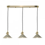 HAD3640-06 Hadano 3 Light Brass Suspension With Cashmere Shades
