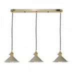 HAD3640-06 Hadano 3 Light Brass Suspension With Cashmere Shades