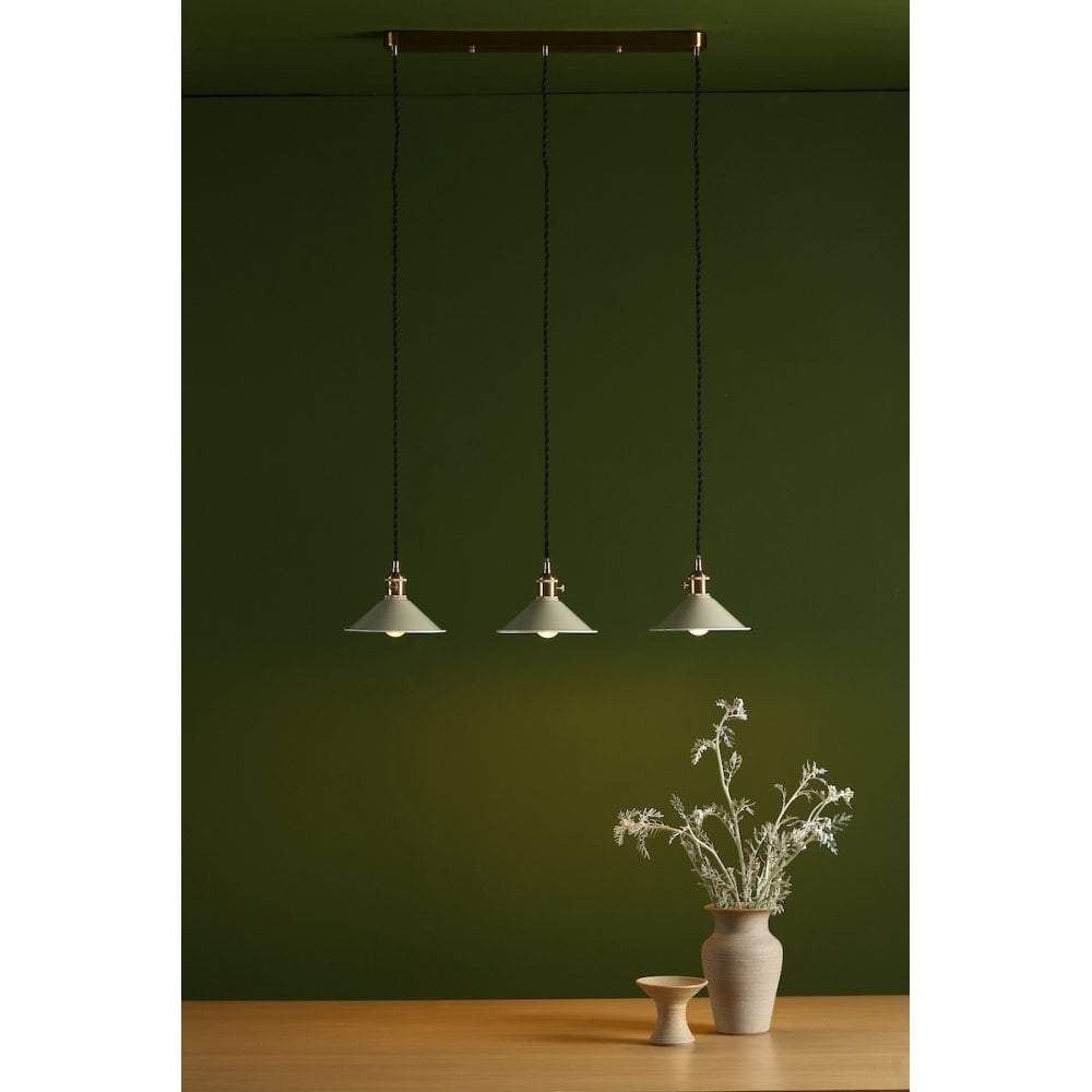 HAD3640-06 Hadano 3 Light Brass Suspension With Cashmere Shades