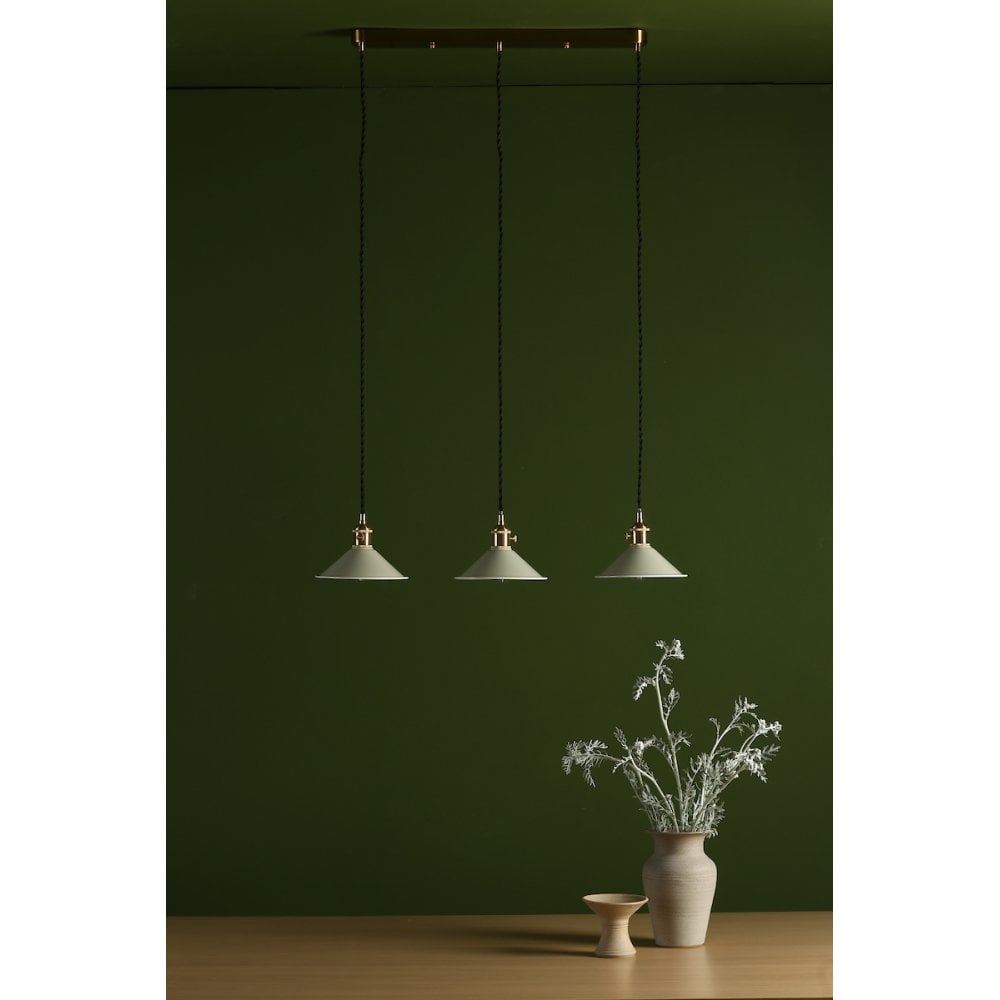 HAD3640-06 Hadano 3 Light Brass Suspension With Cashmere Shades