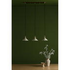 HAD3640-06 Hadano 3 Light Brass Suspension With Cashmere Shades