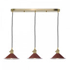 HAD3640-08 Hadano 3 Light Brass Suspension With Umber Shades