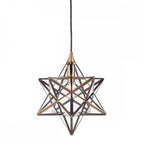 ILA0175 ILARIO 1 Light Star Pendant Antique Brass Glass Small