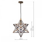ILA0175 ILARIO 1 Light Star Pendant Antique Brass Glass Small