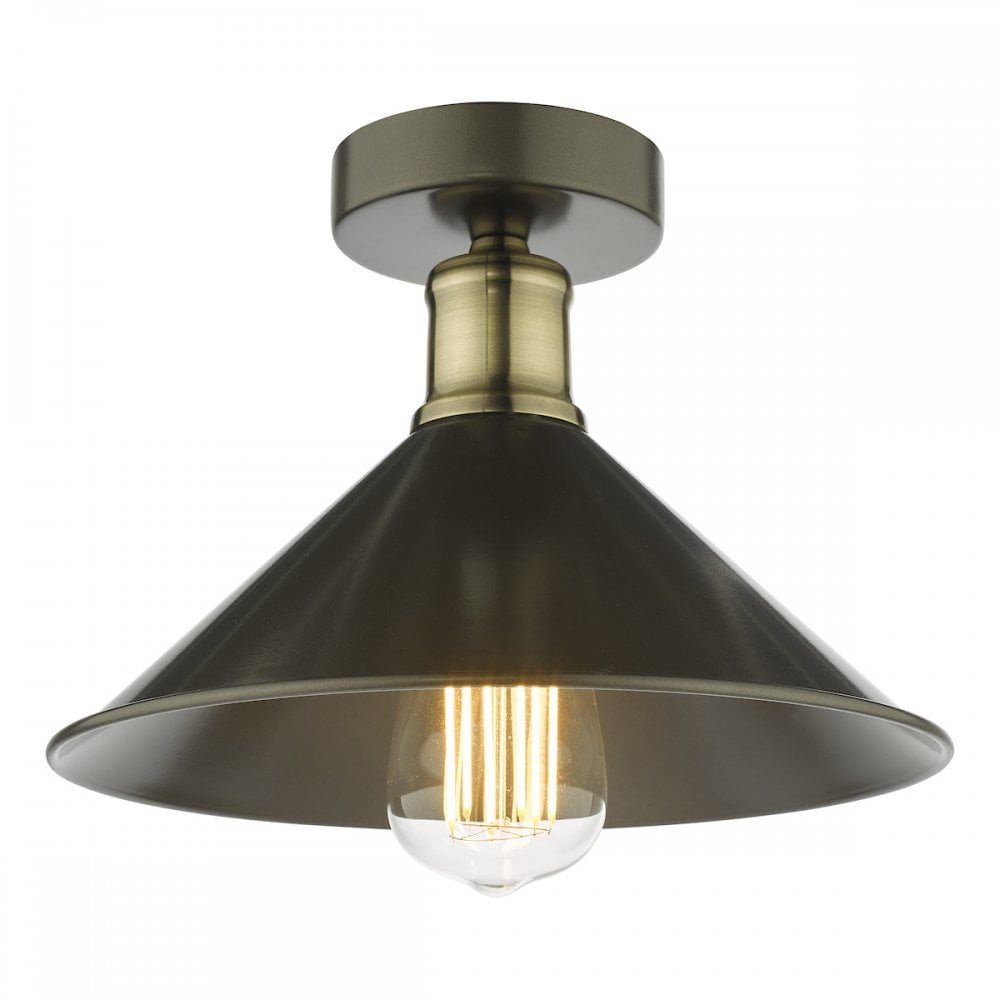 JAL0161 Jalen 1 Light Flush Graphite Antique Brass