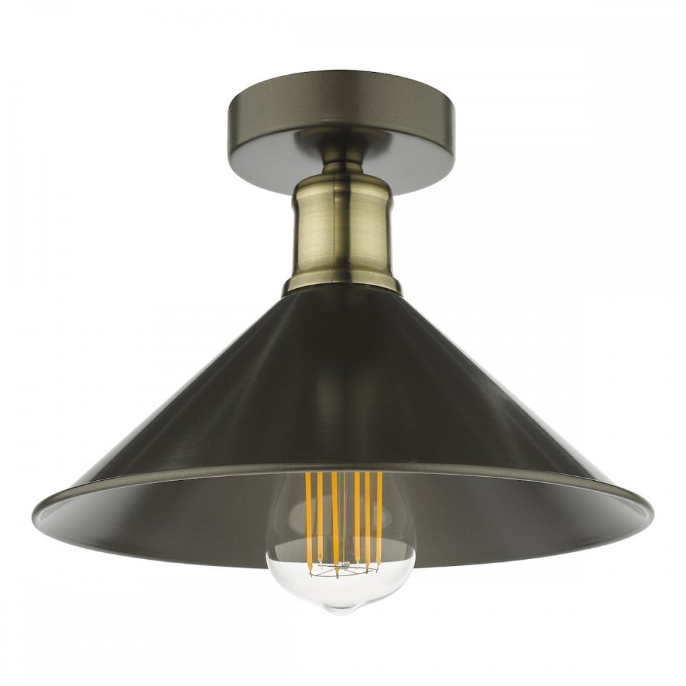 JAL0161 Jalen 1 Light Flush Graphite Antique Brass