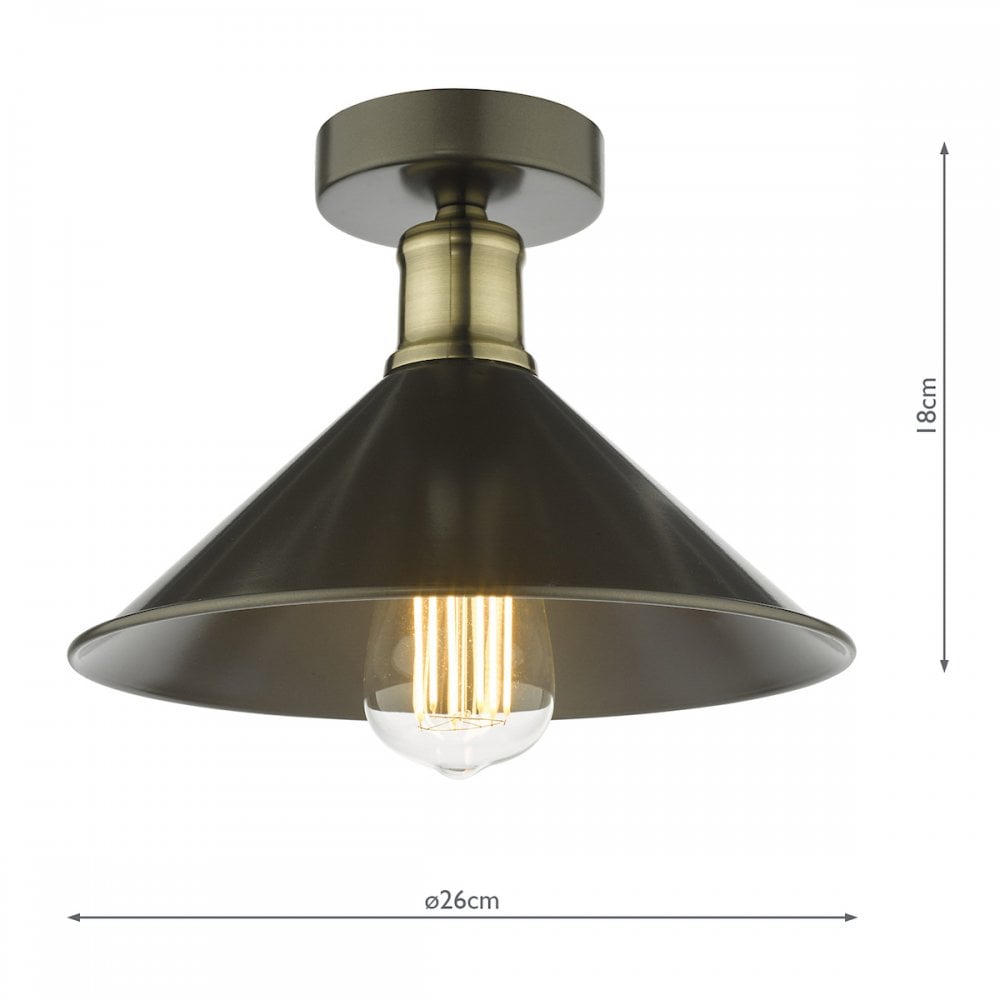 JAL0161 Jalen 1 Light Flush Graphite Antique Brass