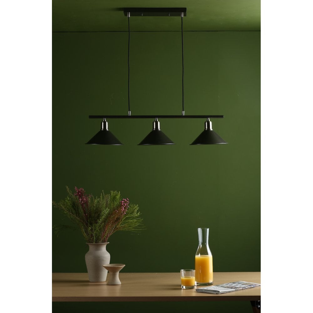 JAL0361 Jalen 3 Light Bar Pendant Graphite Antique Brass