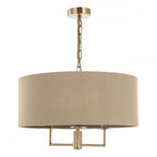 JAM0301 Jamelia 3 Light Shadelier Antique Brass Taupe Shade