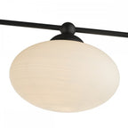 JAS5422 Jasper 5 Light Semi Flush Ceiling Light Matt Black Opal Glass (S)