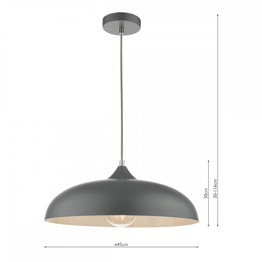 KAE0137 Kaelan 1 Light Single Pendant Graphite