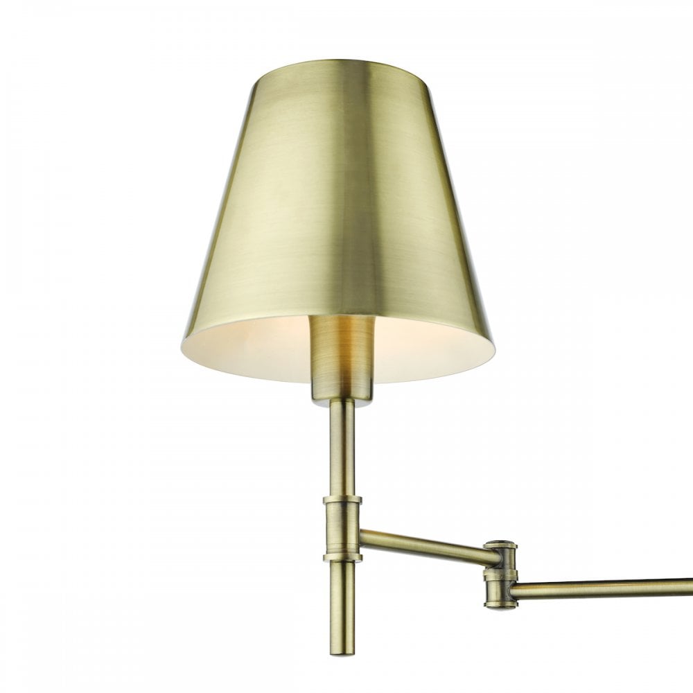 KEN0775 Kensington 1 Light Swing Arm Wall Light Antique Brass