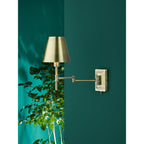 KEN0775 Kensington 1 Light Swing Arm Wall Light Antique Brass