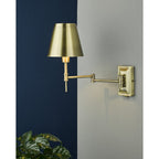 KEN0775 Kensington 1 Light Swing Arm Wall Light Antique Brass