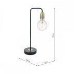 KIE4222 Kiefer Table Lamp Black And Antique Brass