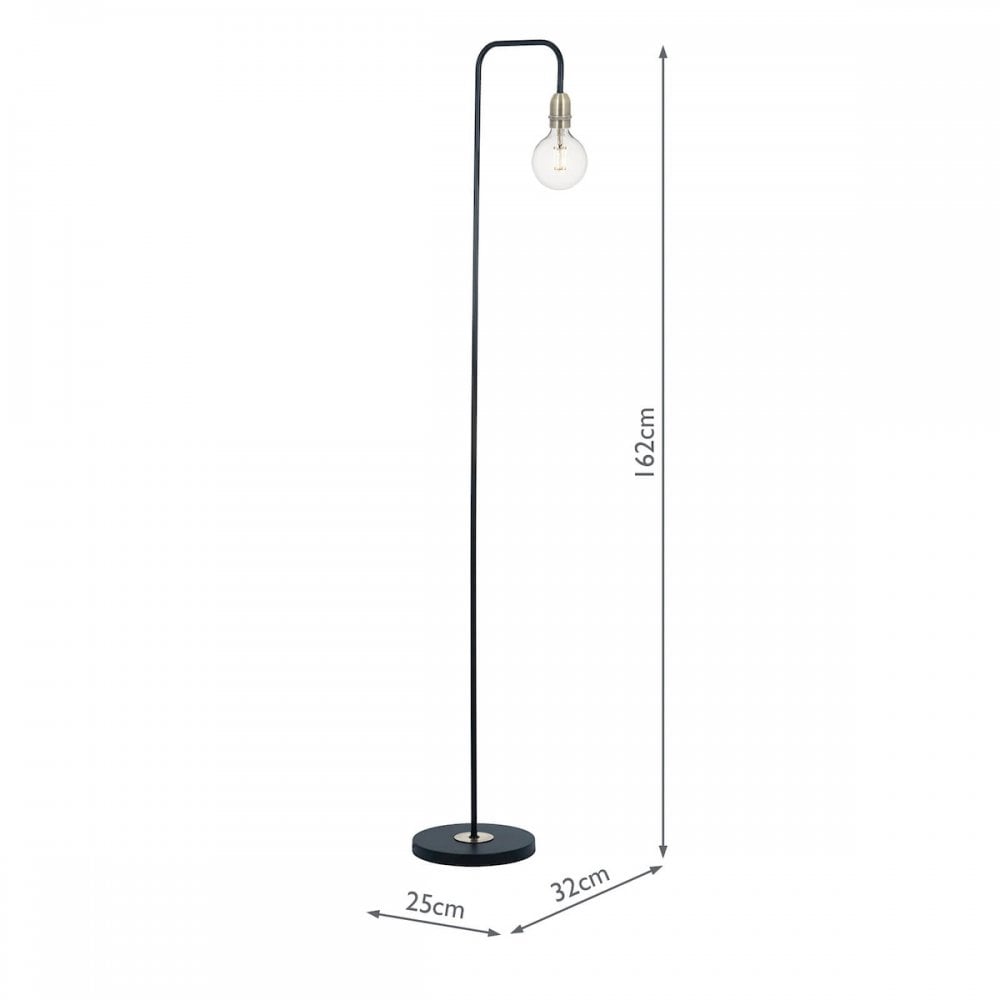 KIE4922 Kiefer Floor Lamp Black And Antique Brass