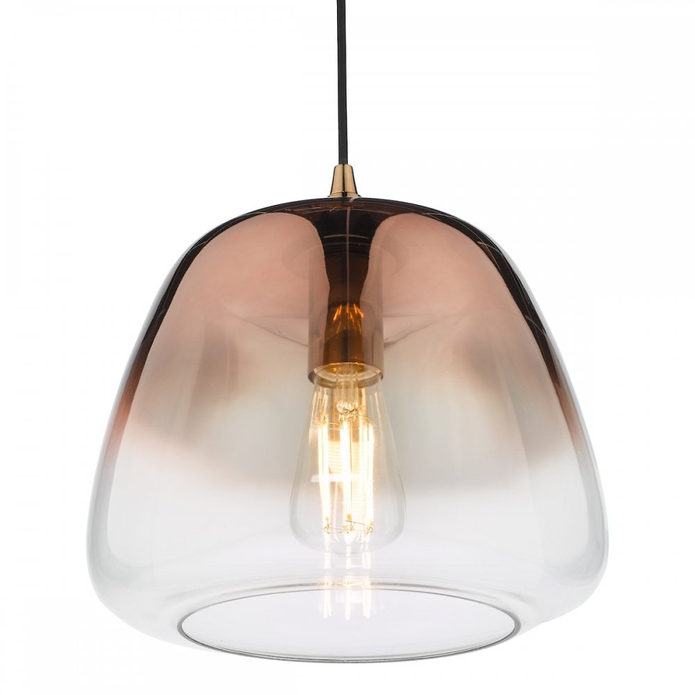 KLA0164 Klaxon 1 Light Pendant Ombre Copper Glass