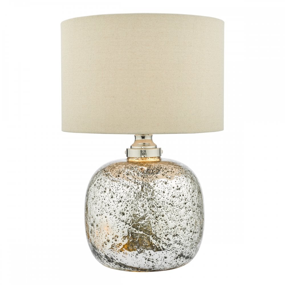 LAV4238 Lava Dual Light Table Lamp Polished Nickel Volcanic Glass With Shade