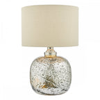 LAV4238 Lava Dual Light Table Lamp Polished Nickel Volcanic Glass With Shade