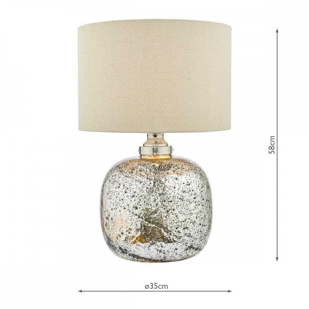 LAV4238 Lava Dual Light Table Lamp Polished Nickel Volcanic Glass With Shade