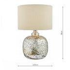 LAV4238 Lava Dual Light Table Lamp Polished Nickel Volcanic Glass With Shade