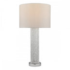 LAZ4239 Lazio Table Lamp Silver Rod Base With Faux Silk Shade