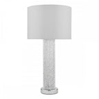 LAZ4239 Lazio Table Lamp Silver Rod Base With Faux Silk Shade