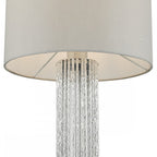 LAZ4239 Lazio Table Lamp Silver Rod Base With Faux Silk Shade