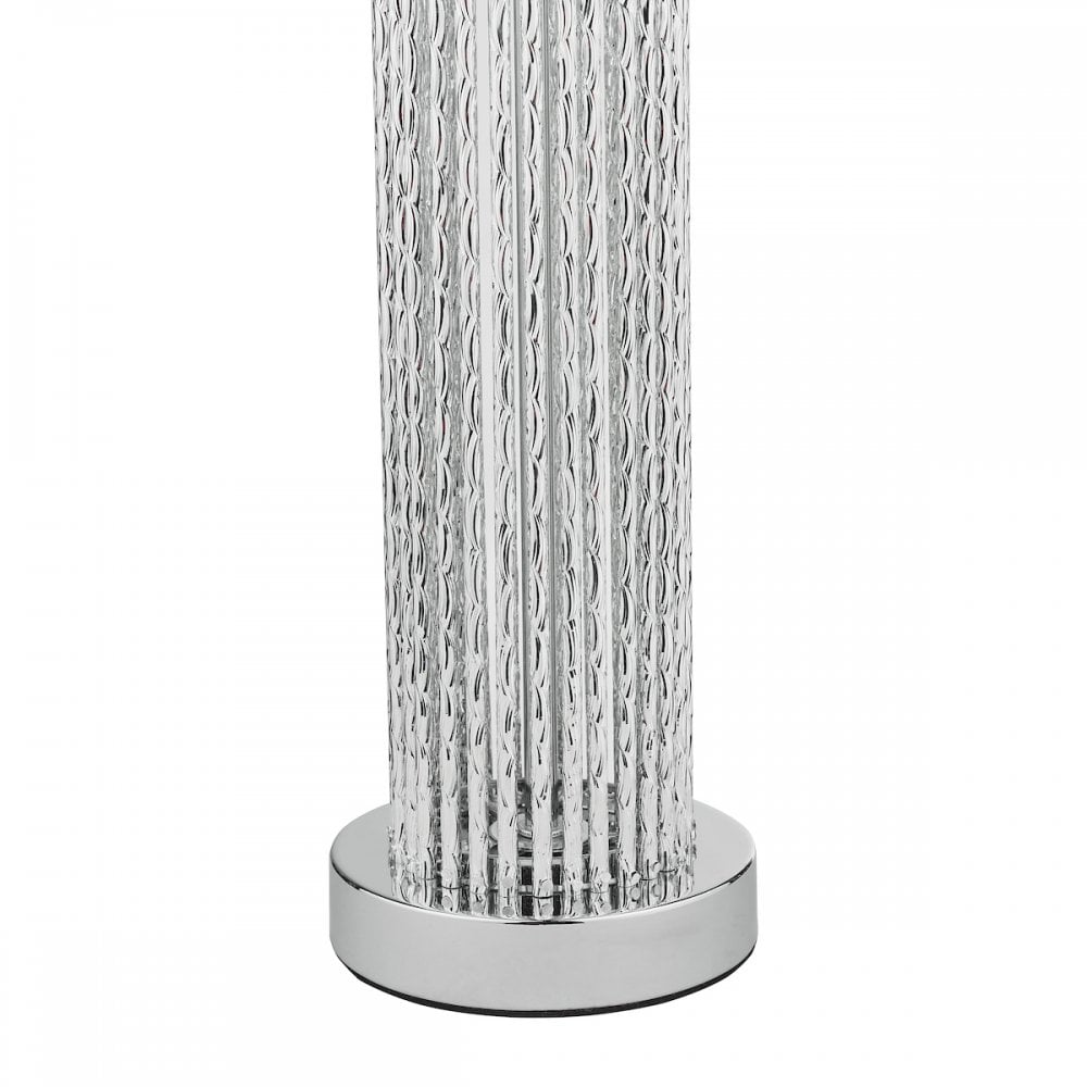 LAZ4239 Lazio Table Lamp Silver Rod Base With Faux Silk Shade