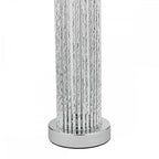 LAZ4239 Lazio Table Lamp Silver Rod Base With Faux Silk Shade