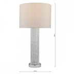 LAZ4239 Lazio Table Lamp Silver Rod Base With Faux Silk Shade