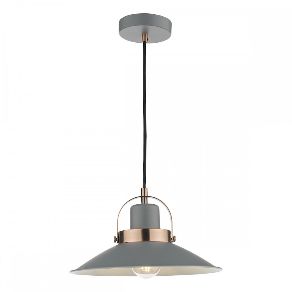 LID0139 Liden 1 Light Single Pendant Graphite Copper