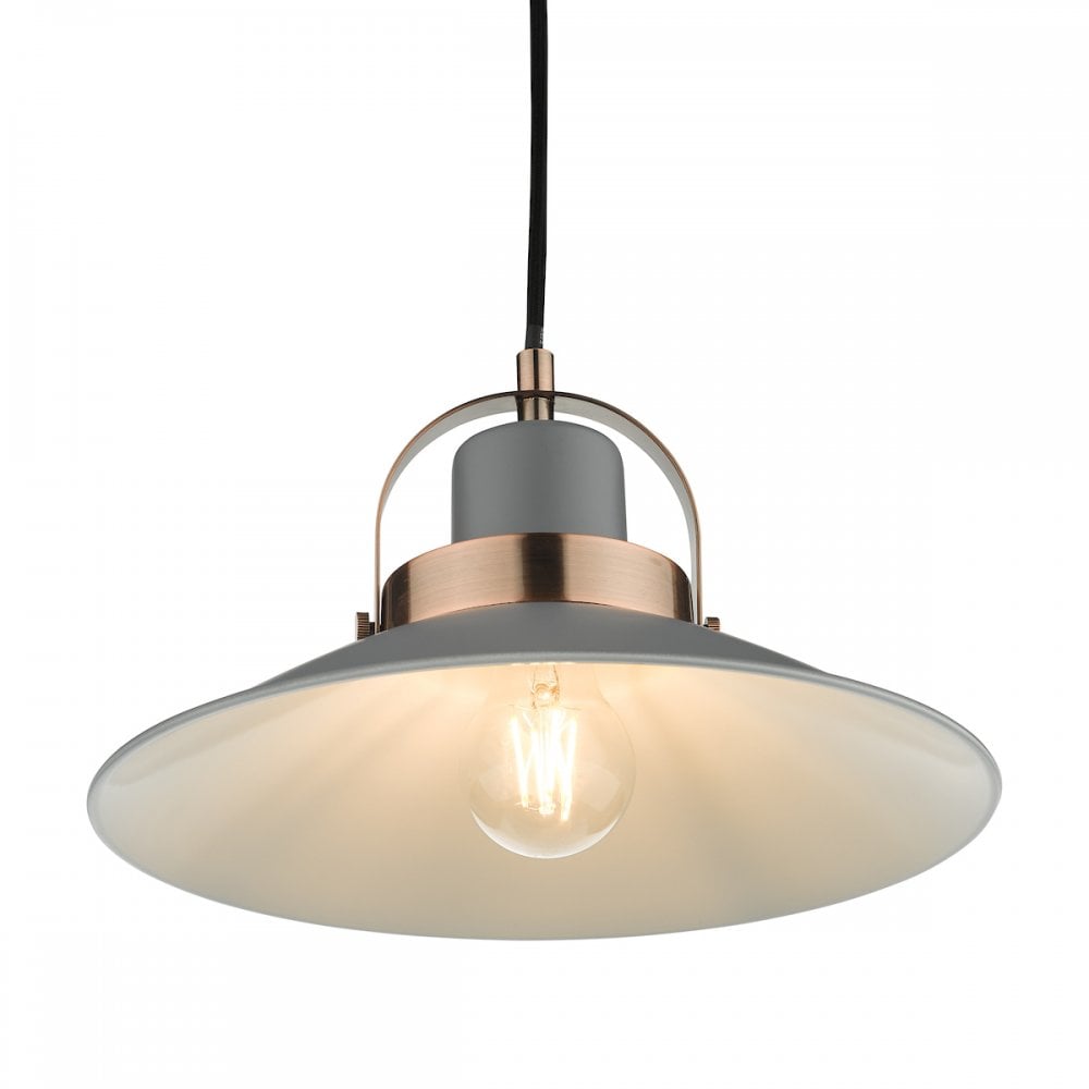 LID0139 Liden 1 Light Single Pendant Graphite Copper