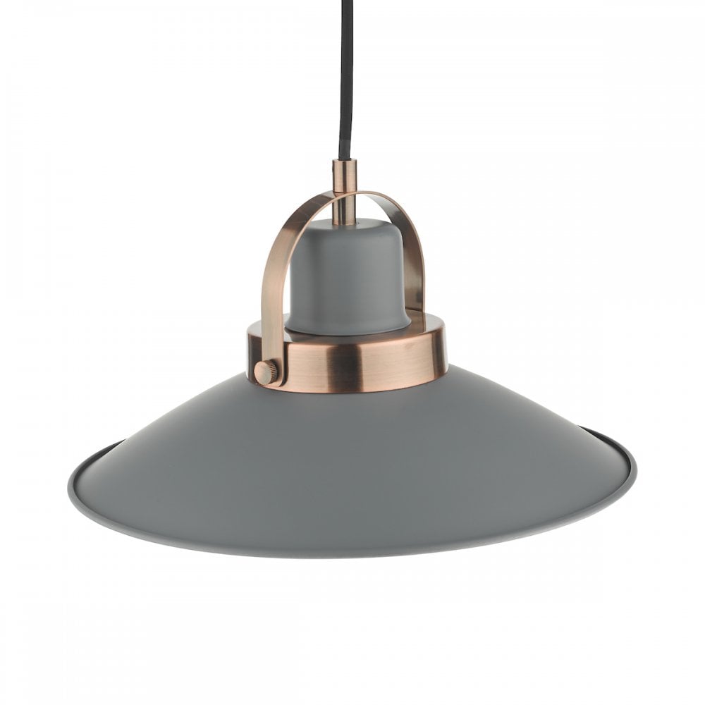 LID0139 Liden 1 Light Single Pendant Graphite Copper