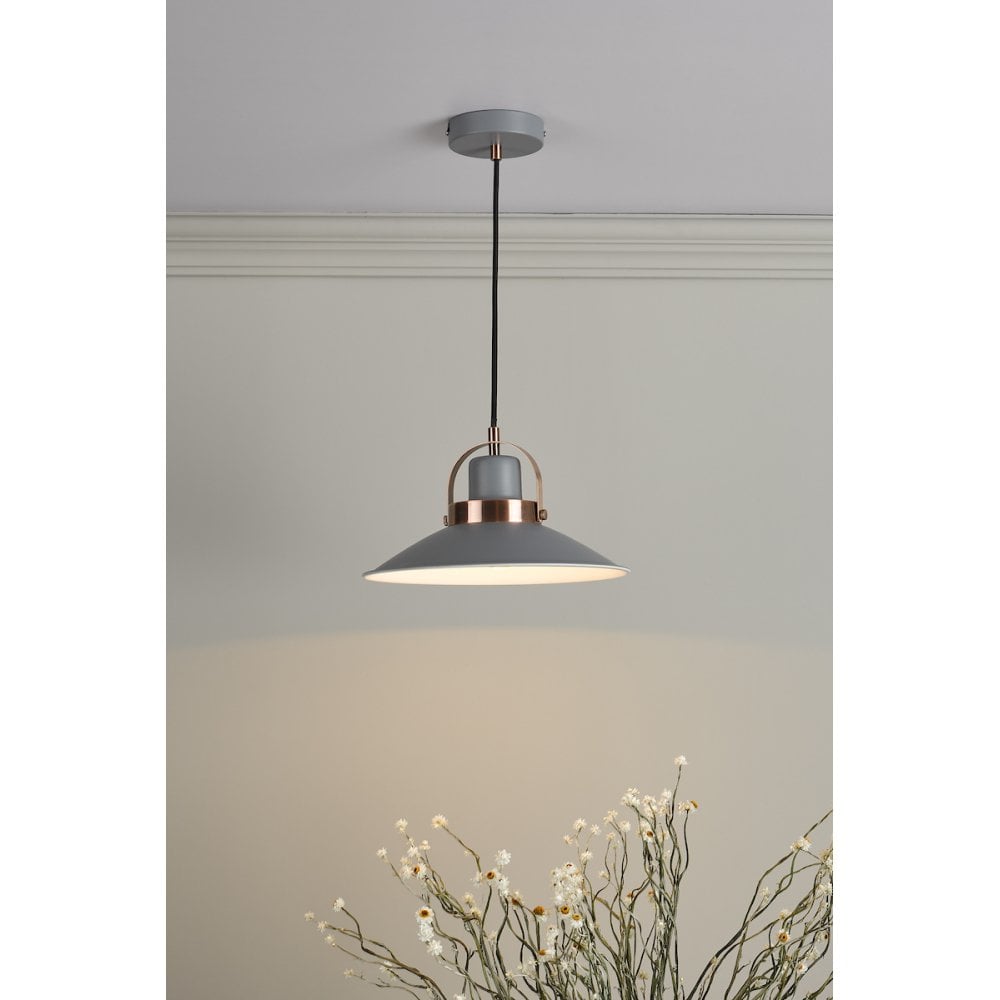 LID0139 Liden 1 Light Single Pendant Graphite Copper