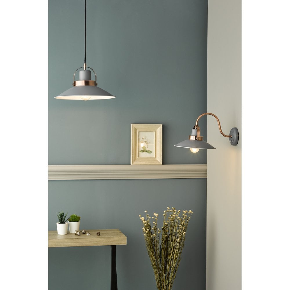 LID0139 Liden 1 Light Single Pendant Graphite Copper