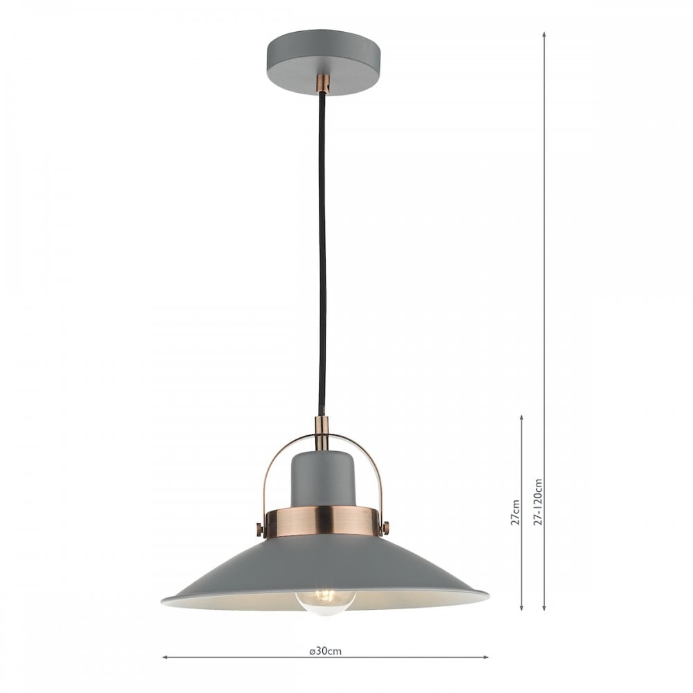 LID0139 Liden 1 Light Single Pendant Graphite Copper