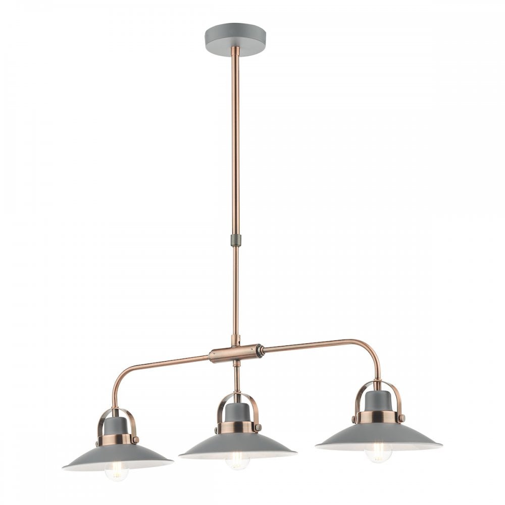 LID0339 Liden 3 Light Bar Pendant Graphite Copper