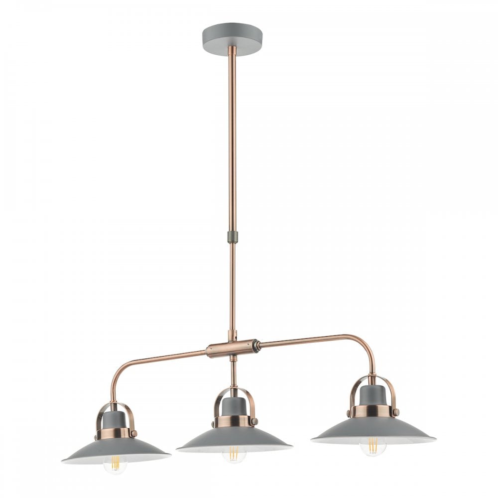 LID0339 Liden 3 Light Bar Pendant Graphite Copper