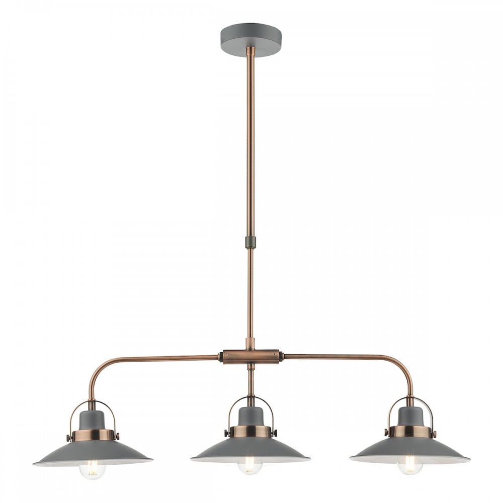 LID0339 Liden 3 Light Bar Pendant Graphite Copper