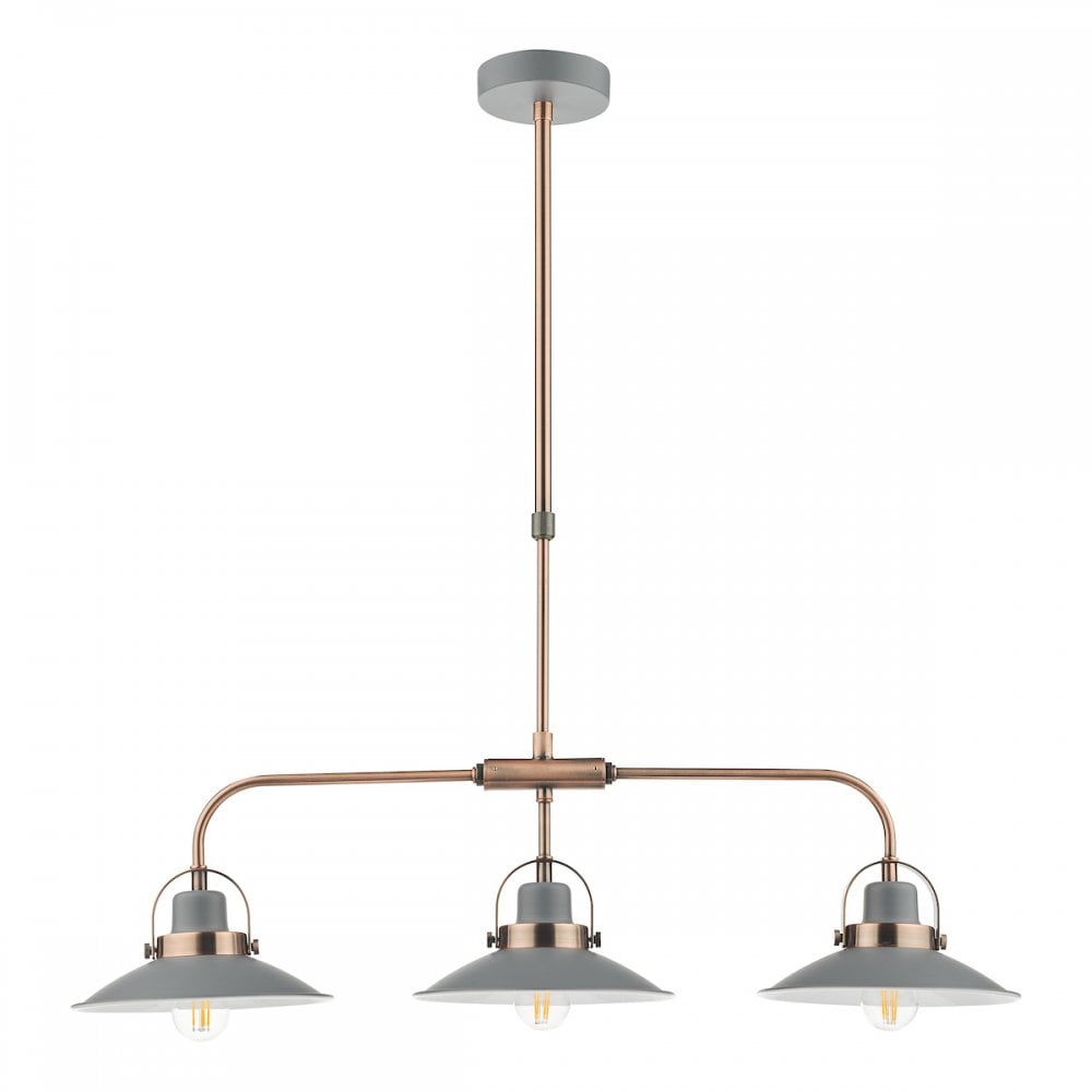 LID0339 Liden 3 Light Bar Pendant Graphite Copper