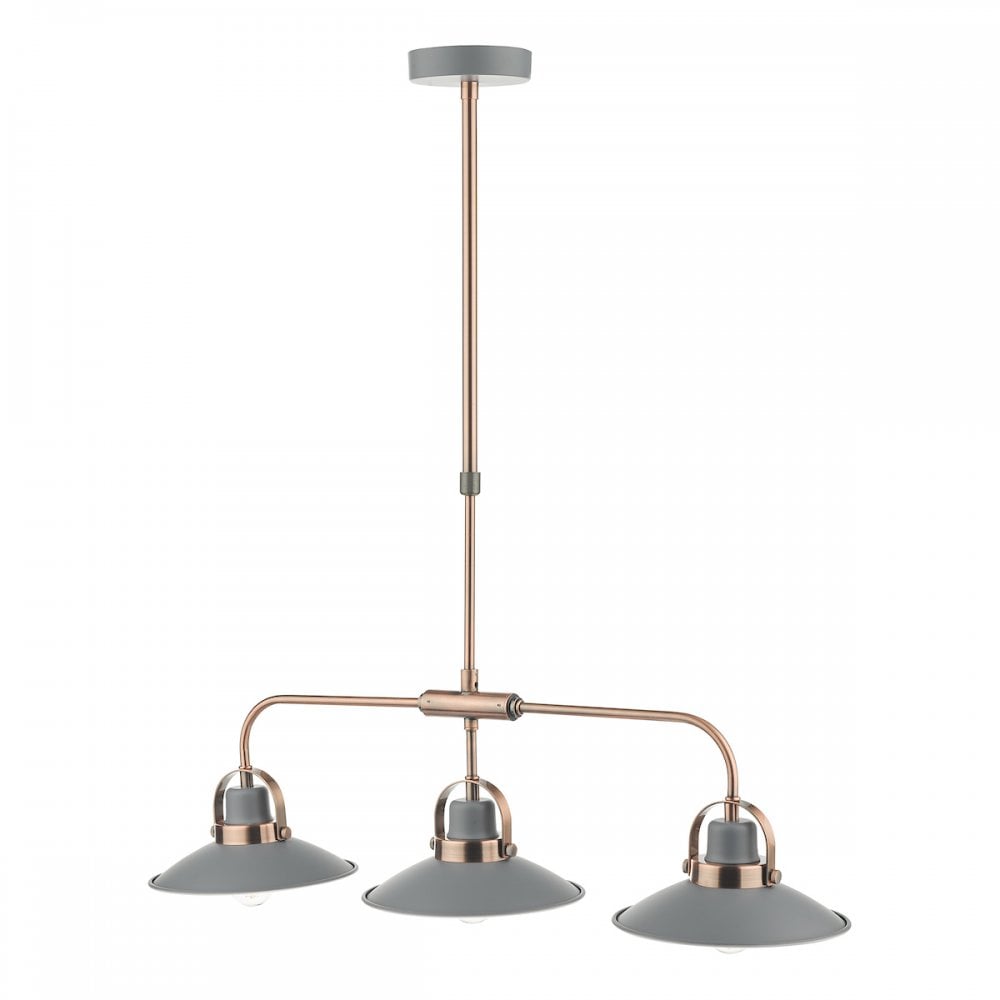 LID0339 Liden 3 Light Bar Pendant Graphite Copper