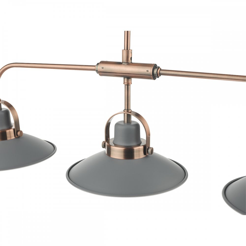 LID0339 Liden 3 Light Bar Pendant Graphite Copper